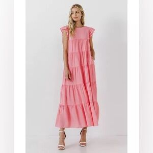 Pink Tiered Maxi Dress